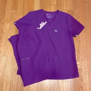 Figs Purple Medium Catarina Top and Yola Skinny Pants